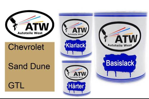 Chevrolet, Sand Dune, GTL: 1L Lackdose + 1L Klarlack + 500ml Härter - Set, von ATW Autoteile West.